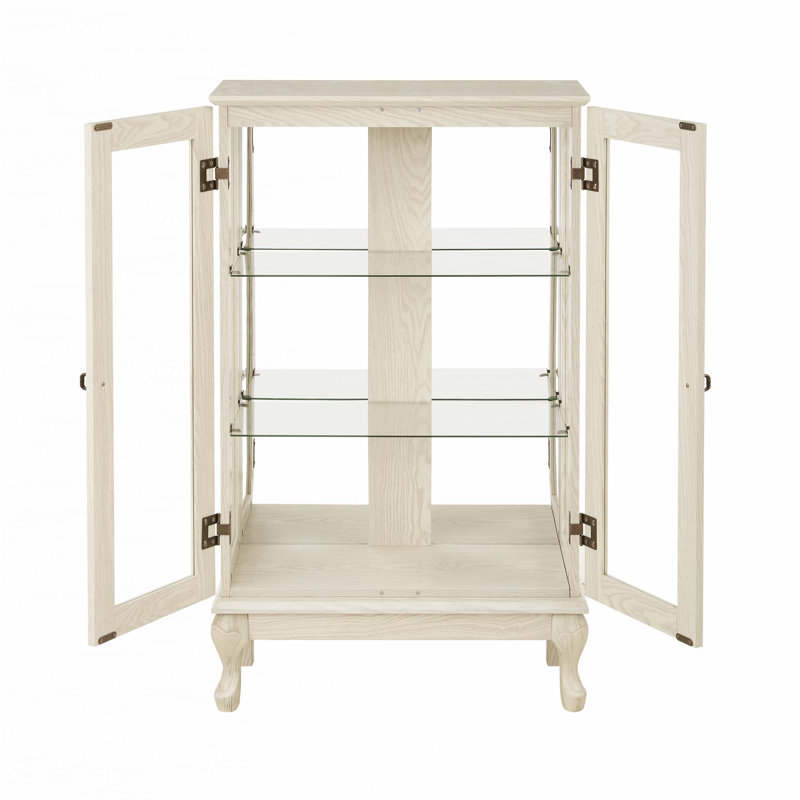 Vitrine 2 portes avec portes en verre trempé, Blanc