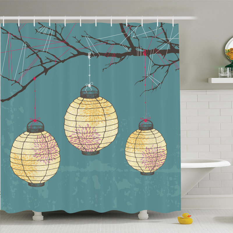 Shower Curtain with Hooks Included, 69" H x 105" W