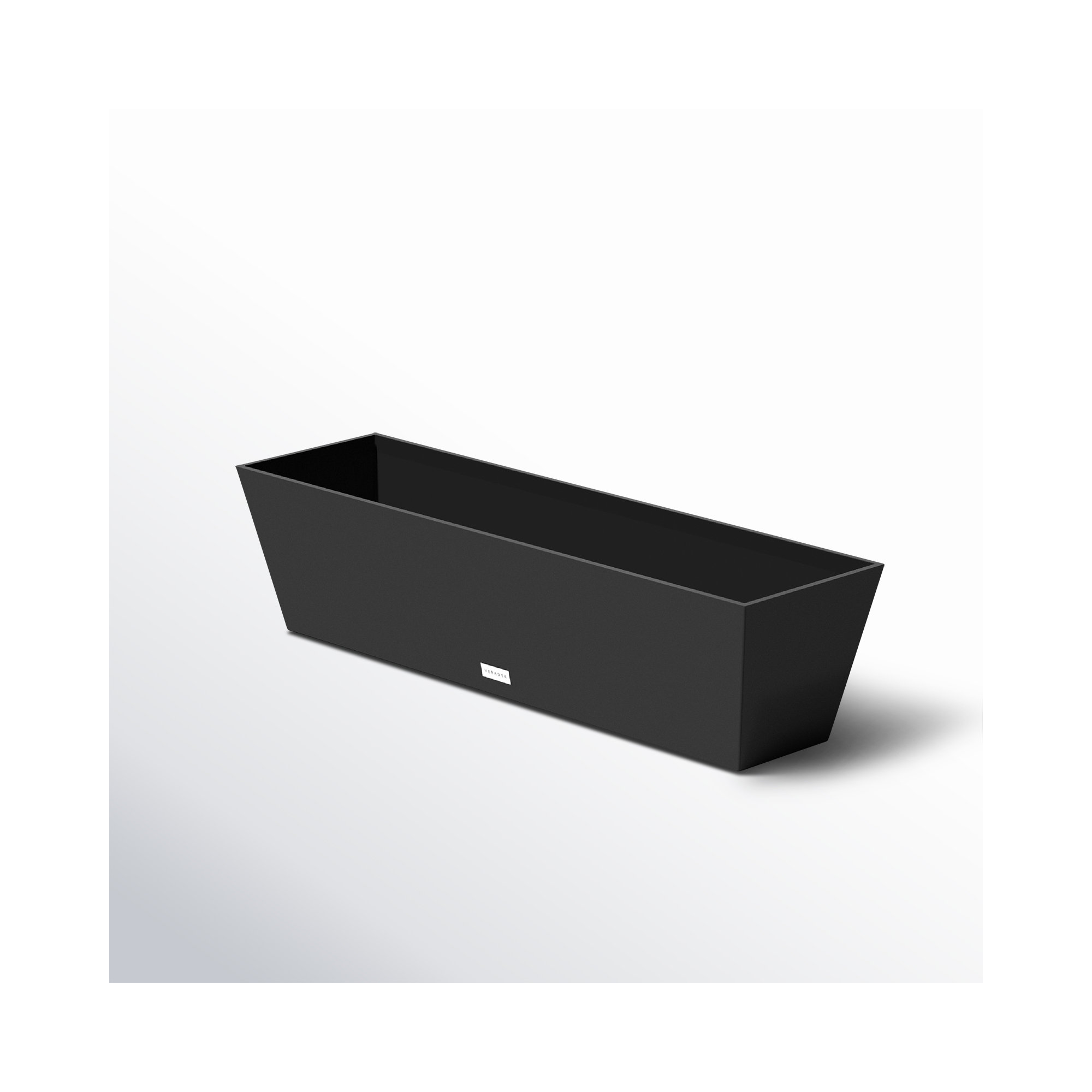 Pure Series Window Box Planter, Set of 1, 9" H x 36" W x 10" D, Black