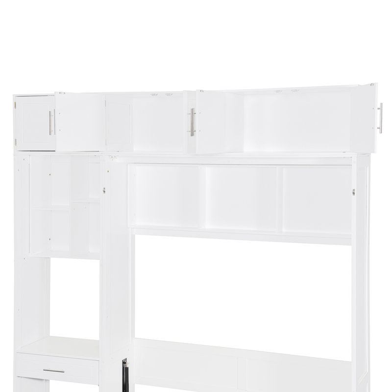 Lit escamotable double compact avec rangement, conception moderne en MDF pour un espace de vie compact