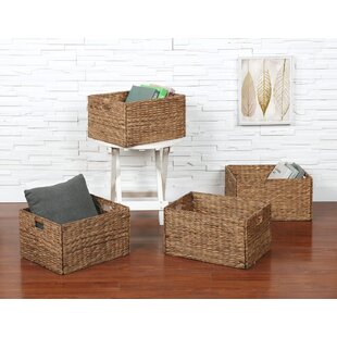 Folden Lane Small Black Rectangular Collapsible Storage Basket with Dividers
