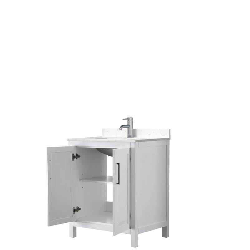 Daria 30 in. Single Vanity, Carrara Cultured Marble, White, Polished Chrome