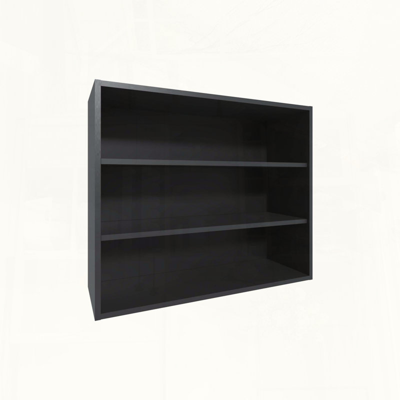 Armoire murale ouverte à 3 niveaux H 36 po x H 30 po Wally, 30" H x 36" W x 12" D, Black