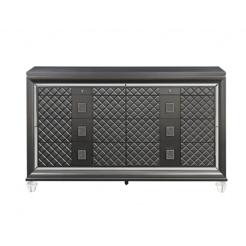 Sela 8-Drawer Dresser in Metallic Gray