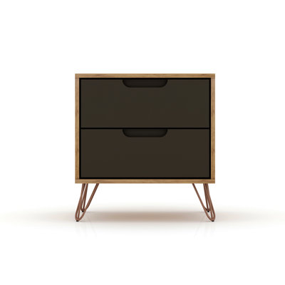 Rockefeller 20" Nightstand In Gray (2-Drawer)