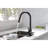Matt Black Stainless Steel Kitchen Faucet With Pull Down - 360 Rotatable Nozzle, Rust Coating, Single Handle For Convenient Water Flow And Temperature Management Construction, Rotating Corrosion