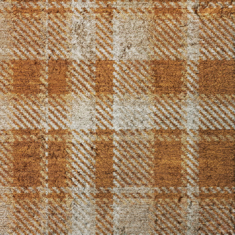 Tapis à carreaux de qualité supérieure lavable à la machine Dream Shag ADS563, Paprika, 10 pi x 14 pi