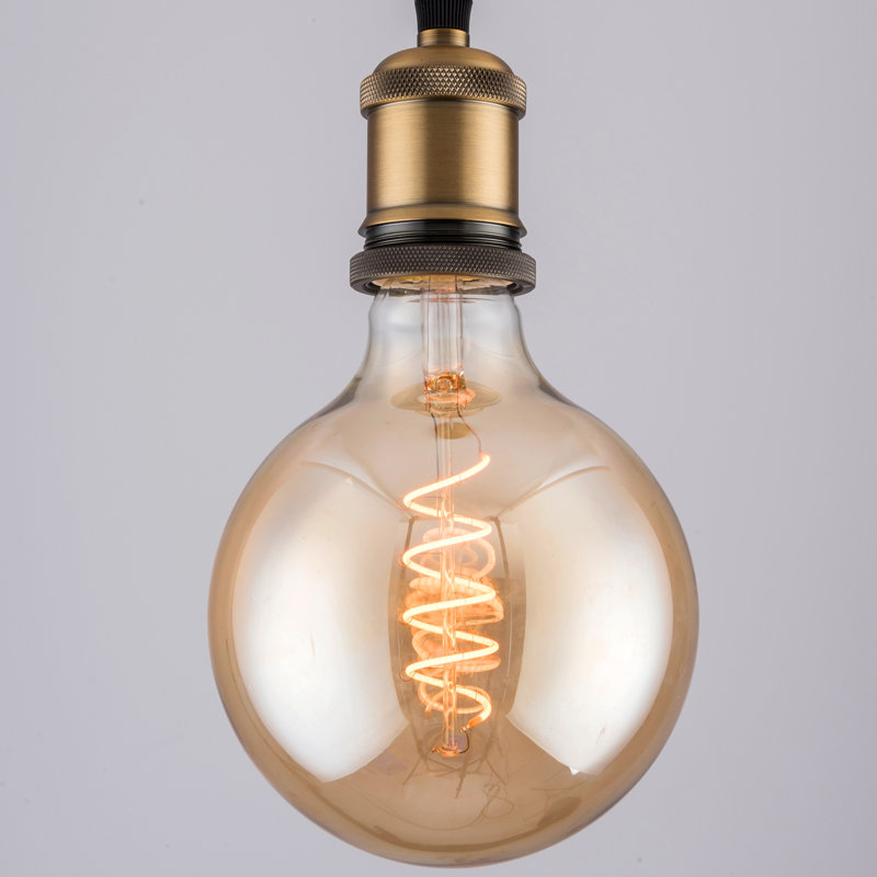 4W E27 Dimmable LED Vintage Edison Globe Light Bulb Amber (Set of 2)