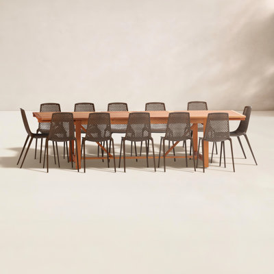 Anautica 119" Eucalyptus Patio Dining Set