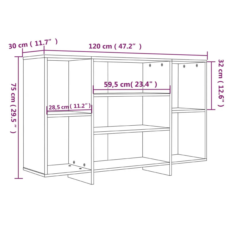 Glynna 120cm Sideboard, Concrete Grey