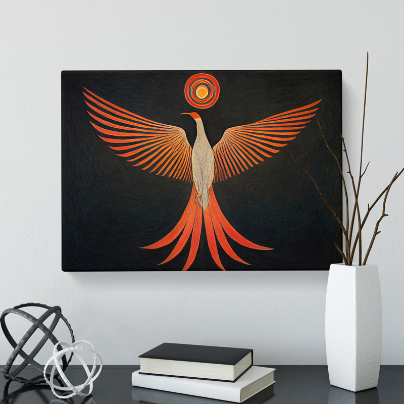 Sparkling Phoenix Bird Abstract - Wrapped Canvas, 35cm H x 50cm W x 3cm D