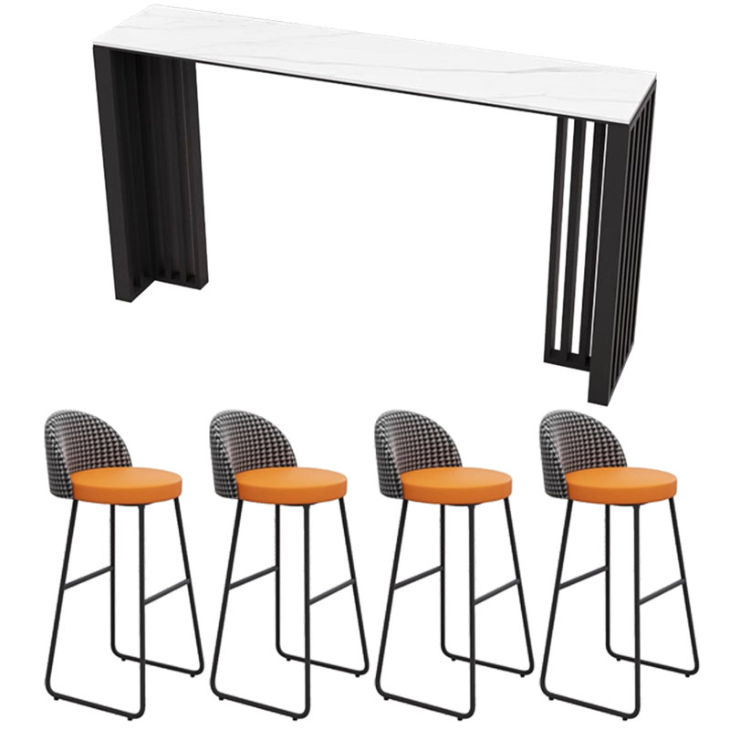 Tables et chaises de bar légères et luxueuses, 5, Orange / noir, H 41,3 po x L 23,6 po x l 62,9 po