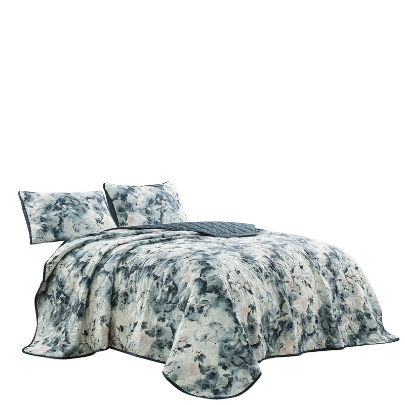 Rey Polyester Abstract Coverlet, Queen Coverlet/Bedspread + 2 Standard Shams
