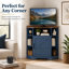 Boho Rattan Cabinet - Buffet 4 portes caramel avec texture tissée, crédence maison de campagne moderne