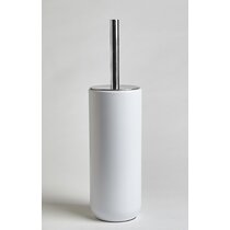 Elitra Silicone Bristles Toilet Brush And Holder Set with Tweezers, White