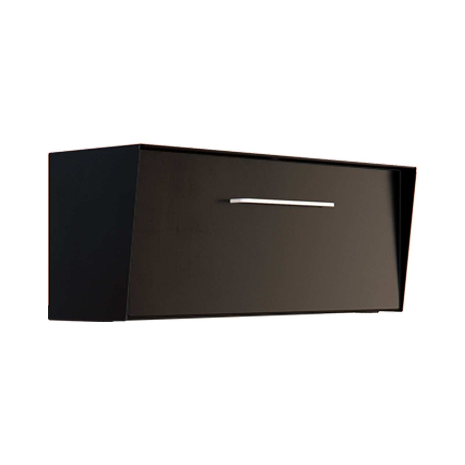 Mid-Century Modern ANGLED Wall Mounted Mailbox, Black