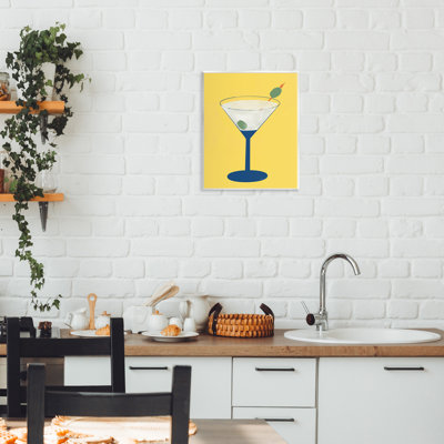 Plaque murale Martini en verre sur jaune, design par Robin Maria