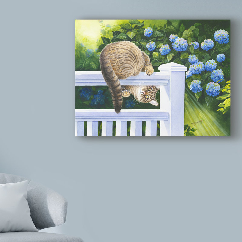 « peek a boo floral », reproduction de peinture à l’acrylique sur toile tendue, H 14 po x l 19 po x P 2 po