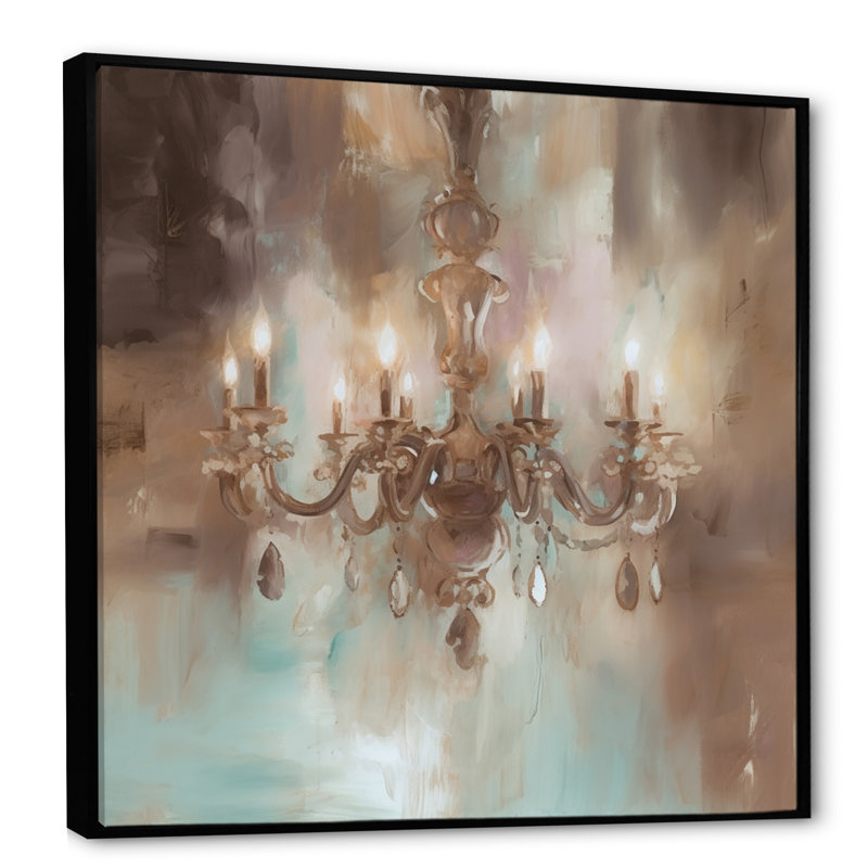 «Runar Grand Chandelier Showcase IV», reproduction sur toile, H 16 po x l 16 po x P 1 po, Cadre flottant noir