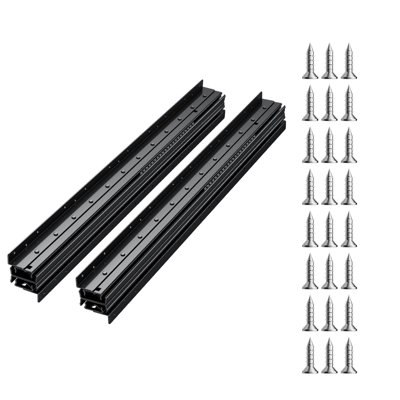 Undermount Drawer Slide 24" Galvanized Steel 1 Pair Black, 260 LBS Load Capacity, Corrosion Resistant