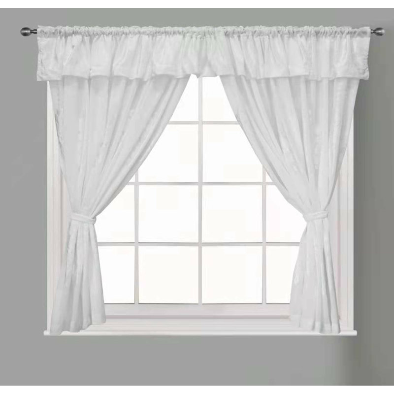 Haxby Semi Sheer Curtain Pair, 121.92cm x 121.92cm, White