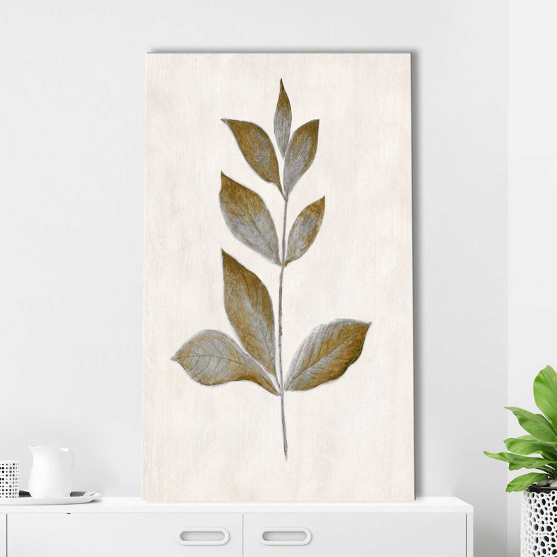 Bronze Leaf I by Tava Studios - Painting on Canvas, 30" H x 18" W x 1" D, Wrapped Canvas