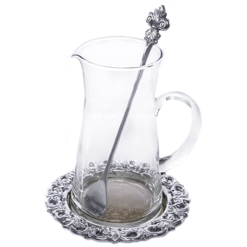 Fleur De Lis Glass Beverage Dispenser