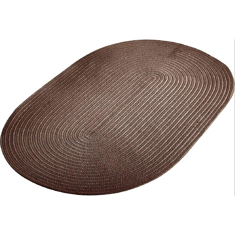 Tapis ovale tressé à la main 7 pi x 9 pi Ajtene
