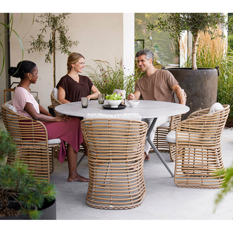 Joy Outdoor Round Dining Table, Gray
