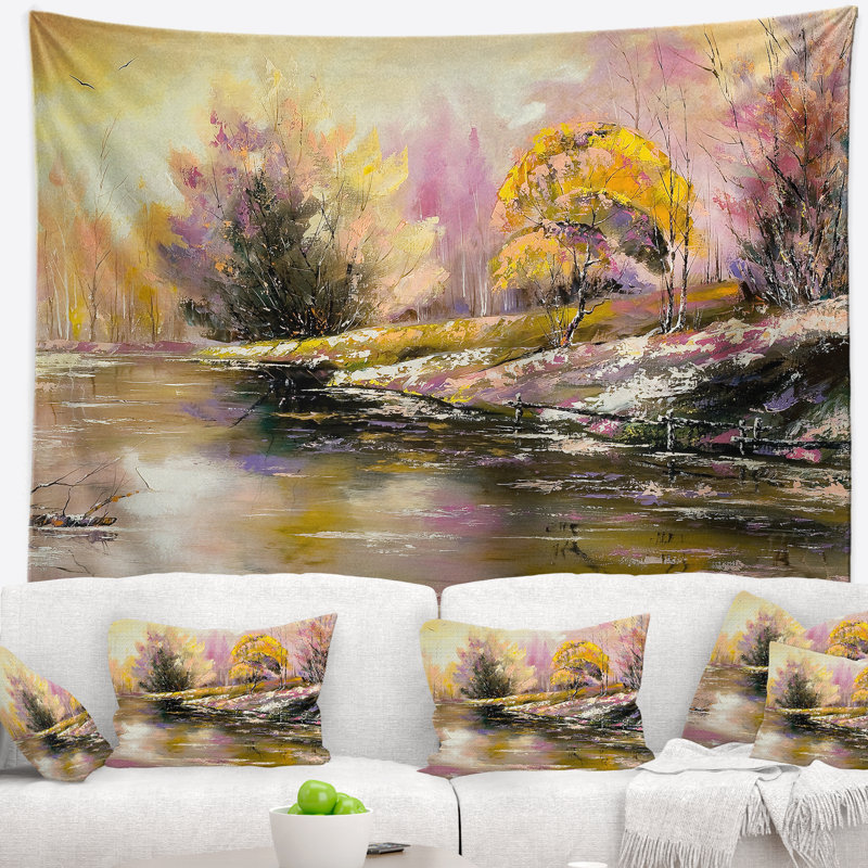Paysage rivers farwell à la tapisserie d'automne, H 32 po x l 39 po