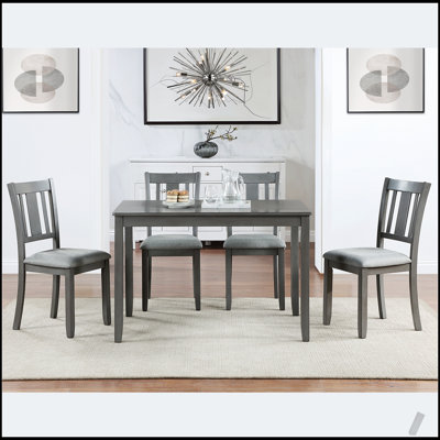 Compact Wooden Rectangular Dining Table, Perfect for Small Spaces and 4 Person Meals, ONLY THE TABLE