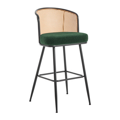 Cane Back Upholstered Counter & Bar Stool