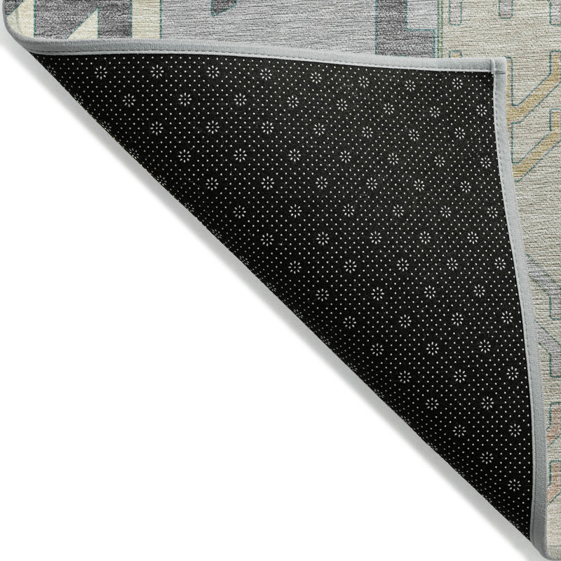 Solara Gray Washable Indoor-Outdoor Rug - , 5' x 7'6"