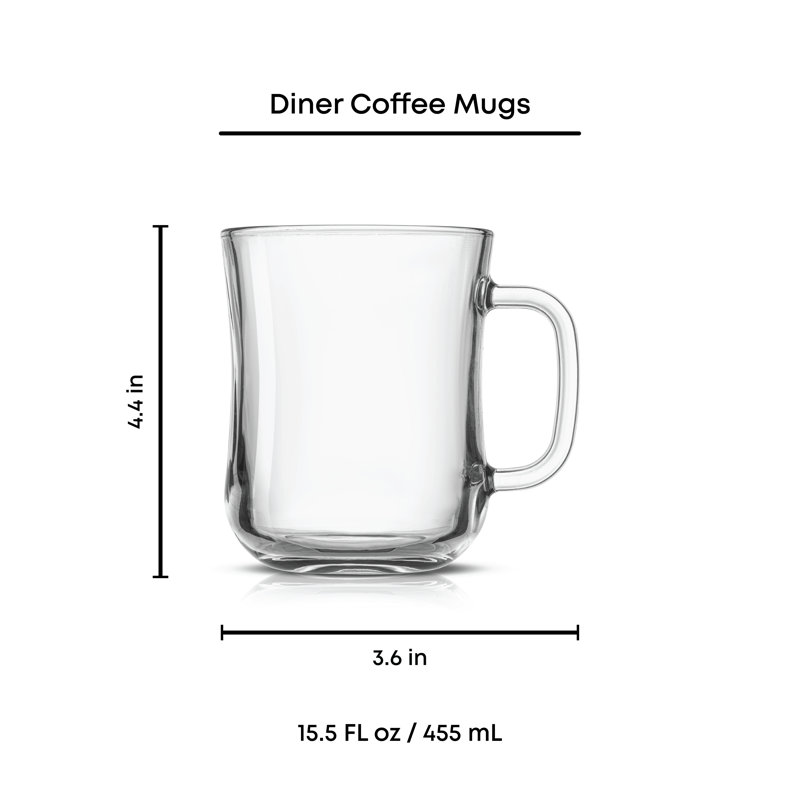 Joyjolt Diner Coffee Mug With Handle Set Of 6 - 16 Oz