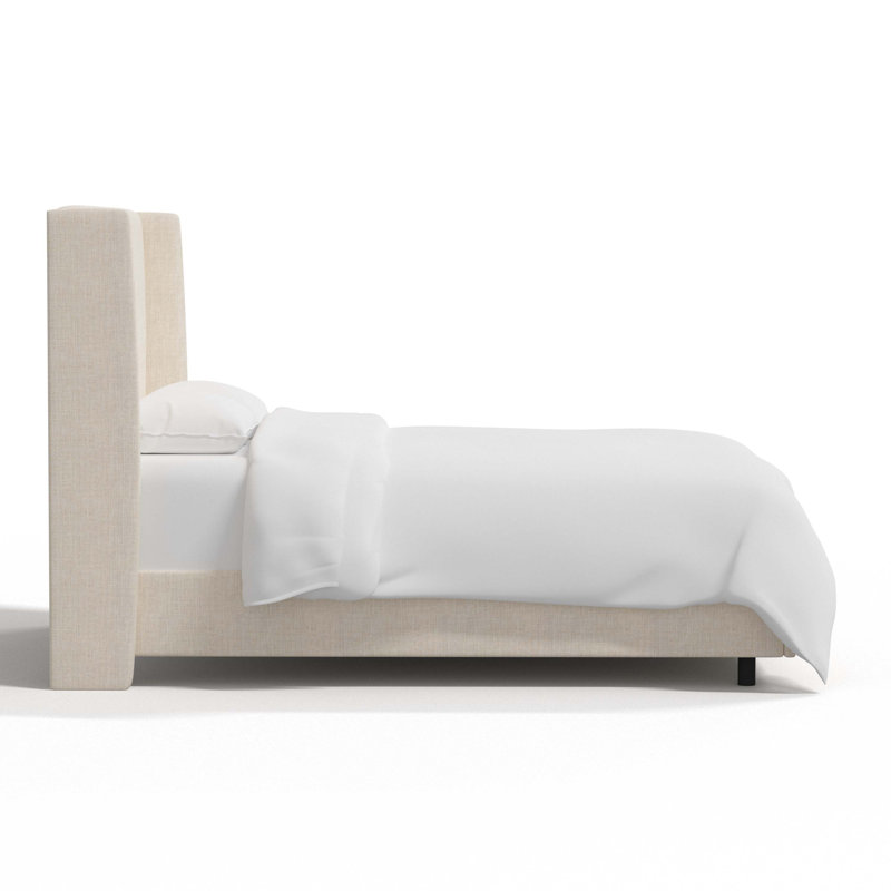 Tilly Upholstered Bed, King, Classic Talc Linen