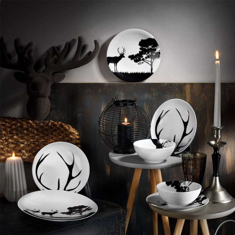 Arnoldina Piece Porcelain China Dinnerware Set - Service for 6