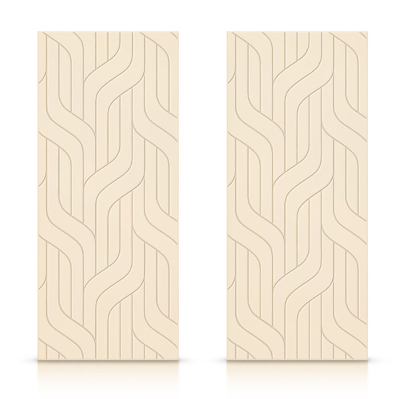 Porte de placard coulissante à panneaux, 84 po x 96 po, Beige
