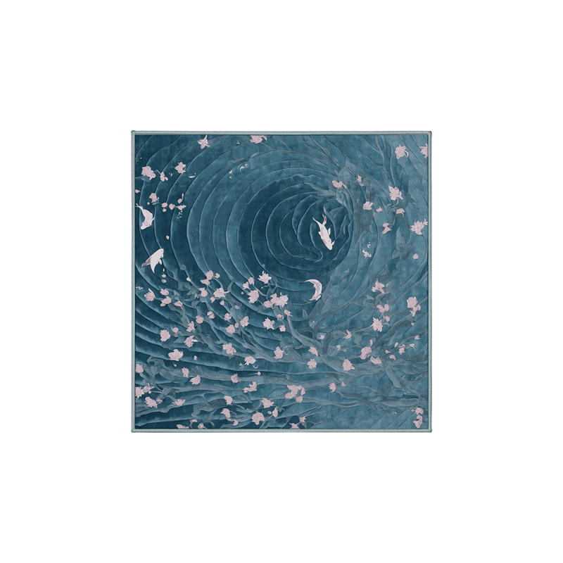 Silky Soft Plush Blue Area Rug, Square 4'