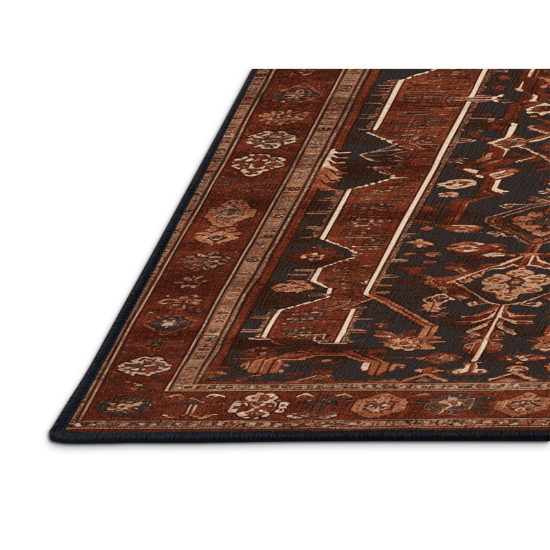 Machine Washable Turkish Brown Area Rug, Rectangle 2' x 3'