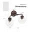 Éclairage pour meuble-lavabo campagnard 2 lumières 16 pouces, abat-jour globe en verre transparent, bronze huilé-2026366300-2026366298