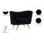 Fauteuil demi-tonneau en velours touffeté de 43 po de large Tiberius-1202885005