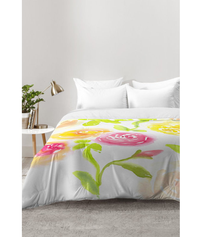 Laura Trevey Modern & Contemporary Polyester Floral Comforter, Twin XL Comforter + 1 Standard Sham