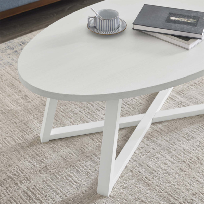 Elegant Wood Oval Coffee Table