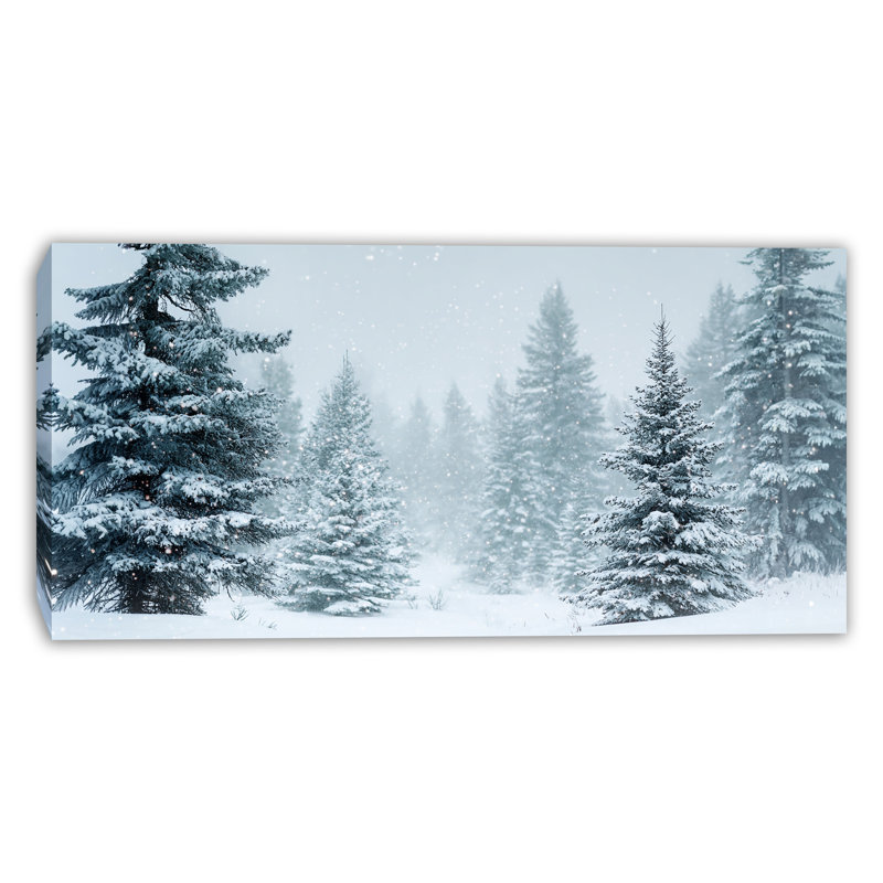 Art mural sur toile Quiet Snowy Woodland, 24 po x 48 po