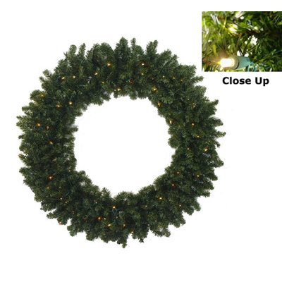 Couronne de Noël artificielle pré-éclairée pin canadien