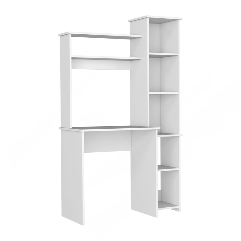 Bureau Logan, cinq casiers, finition, Blanc