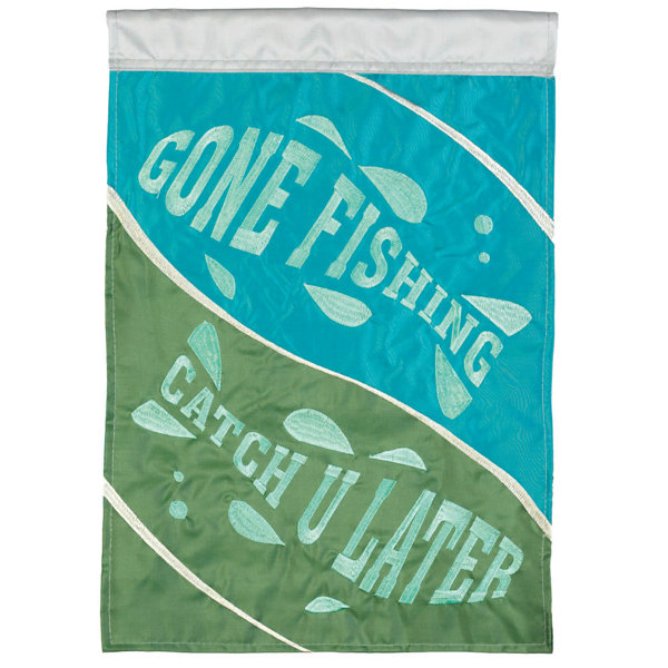 Gone Fishing Garden Flag 13 X18.5 Double-Sided Yard Banner 