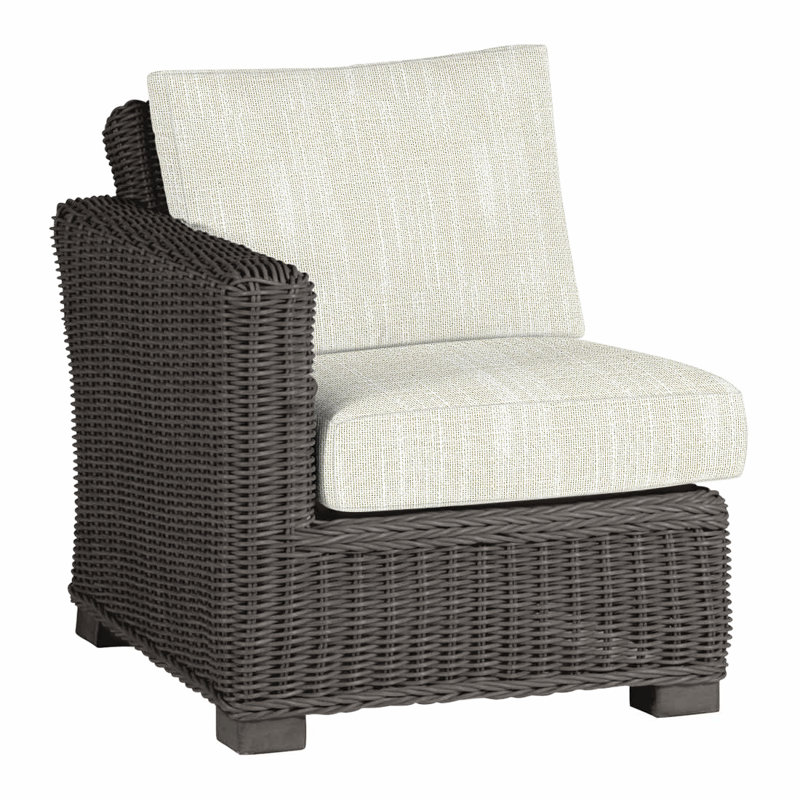 Canapé modulaire rustique tissé à gauche - gris ardoise, Gris ardoise, Welt, InsideOut® Rollo ‑ lin crème