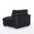 Upholstered Gray Faux Rabbit Fur Flannel Armchair with Pillow Back, One Arm Single Chair Module Part For Sectional Sofa-280582039