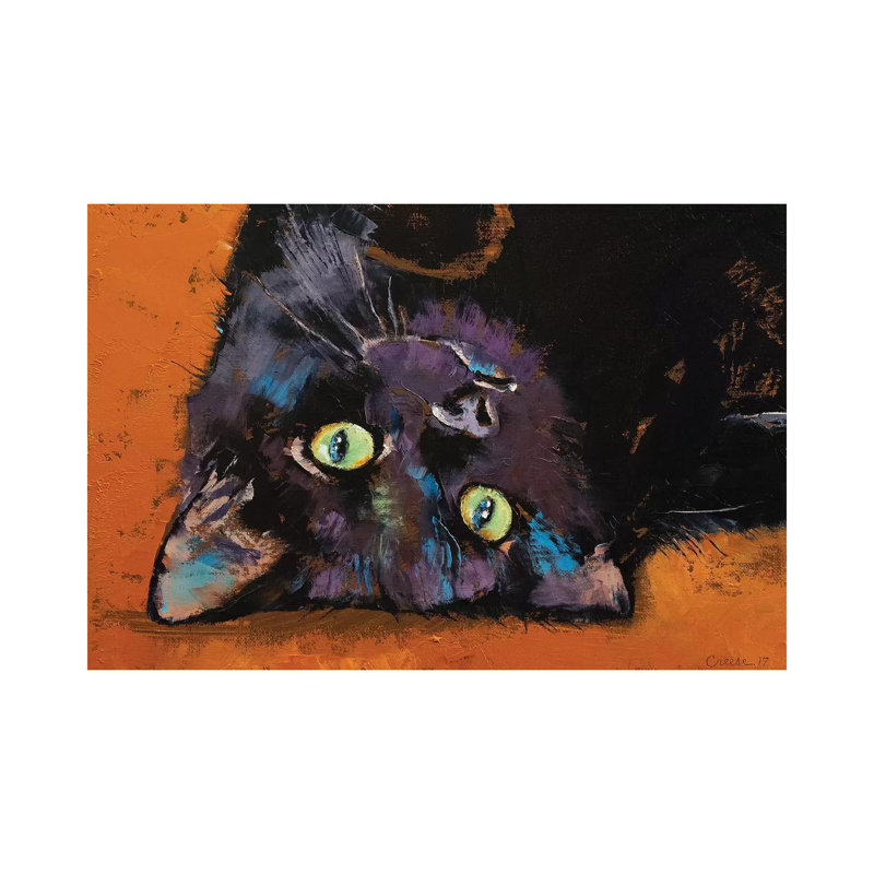 Upside Down Kitten by Michael Creese - Wrapped Canvas Painting, 20.32 cm H x 30.48 cm W